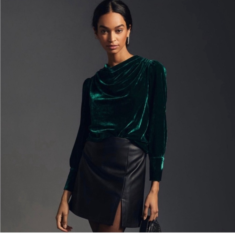 Anthropologie Velvet Pullover